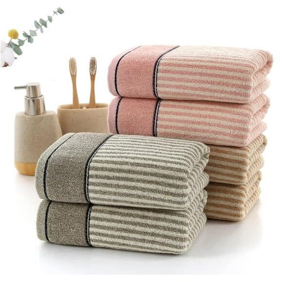 Pink Cotton Hand Towels Set 2 Pack Soft Absorbent Quick Dry Bathroom Kitchen Spa - Picture 5 of 8